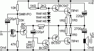 4W Audio Amplifier using Transistor TIP41 - Electronic ...