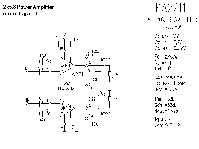 Tda7294 Subwoofer Schematic - 50w Audio Amplifier With Tda1514a  C2 B7  8w Stereo Power Amplifier With Ka2211 - Tda7294 Subwoofer Schematic