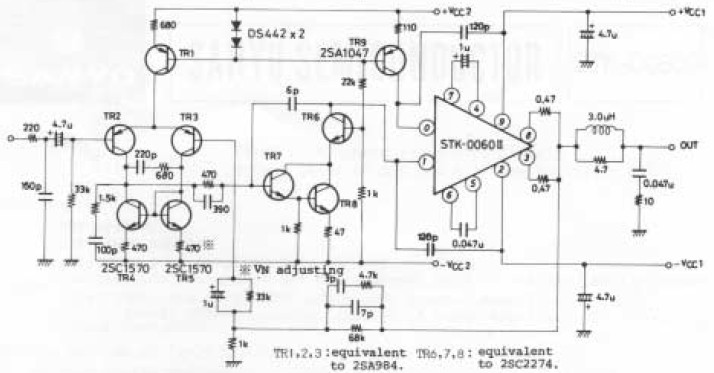 Stk Power Amplifier Circuits - W Stereo Power Amplifier With Stk4231ii  C2 B7 60w Af Amplifier With Stk 0060ii - Stk Power Amplifier Circuits