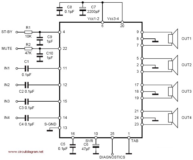 30w Power Amplifier Circuit Diagram - W Power Amplifier Circuit Electronic - 30w Power Amplifier Circuit Diagram
