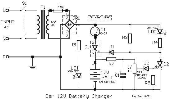 220v Fuse Circuit Diagram - Leds Temperature Indicator  C2 B7 12v Car Battery Charger - 220v Fuse Circuit Diagram