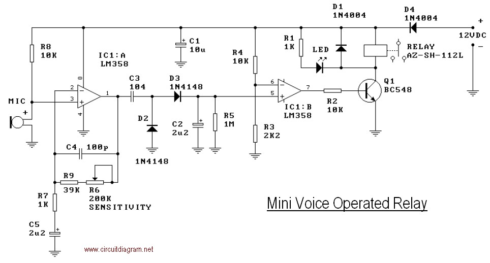 Simple Mic Pre-Amp based LM358 - Schematic Design