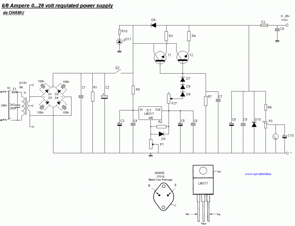 6A Regulated Variable Powersupply Circuit Diagram ...