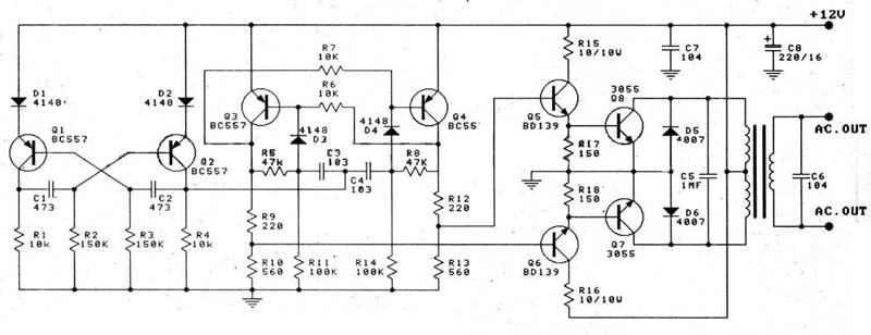 12vdc To 220vac Inverter Circuit - 100w Inverter 12vdc To 220vac - 12vdc To 220vac Inverter Circuit