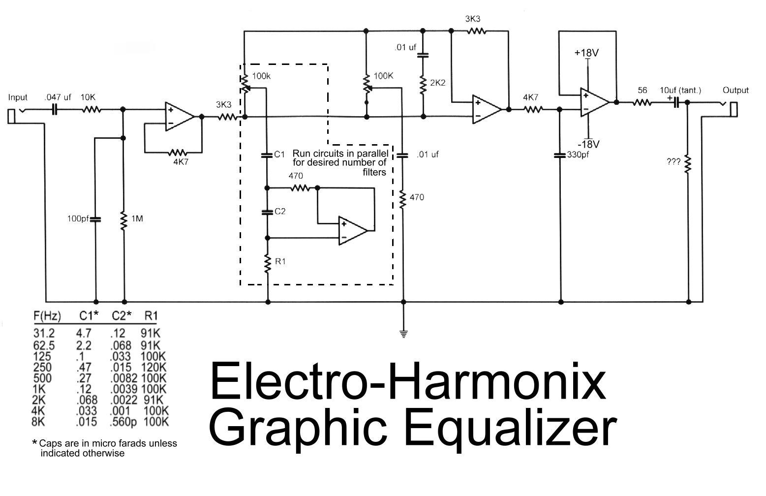 10 Band Equalizer Circuit Diagram - 5 Band Graphic Equaliser  C2 B7 Electro Harmonix Graphic Equalizer - 10 Band Equalizer Circuit Diagram
