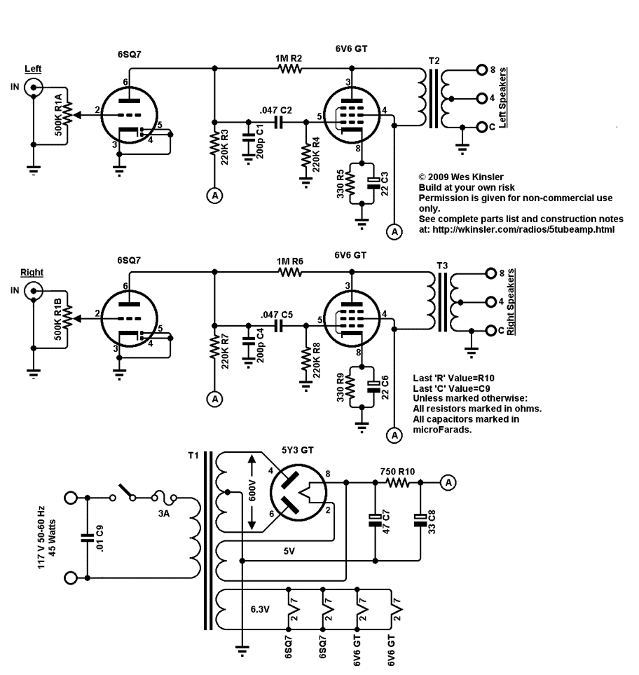 stereo tube amplifier - Schematic Design