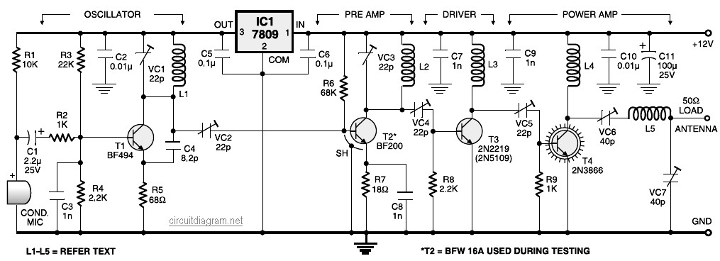 Free Wiring Diagram: 500 Km Fm Transmitter Circuit Diagram