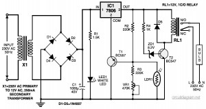 automatic light controller circuit diagram Automatic Light Controller circuit