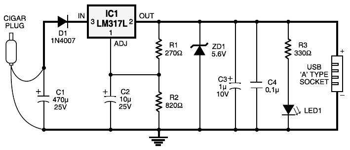 Usb Powered Speaker Circuit Diagram - Circuit Protection  C2 B7 Car Cigar Lighter To Usb Power Socket - Usb Powered Speaker Circuit Diagram