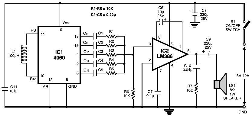Audio Kit 810 Circuit Diagram - 80w Audio Amplifier Using Tda7295  C2 B7 Multi   tone Siren Alarm - Audio Kit 810 Circuit Diagram