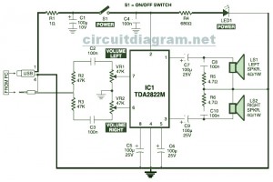 USB Powered, Stereo PC Multimedia Speaker Circuit Diagram USB Powered, Stereo PC Multimedia Speaker Circuit Diagram