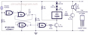 Musical Bell with Touch Switch circuit