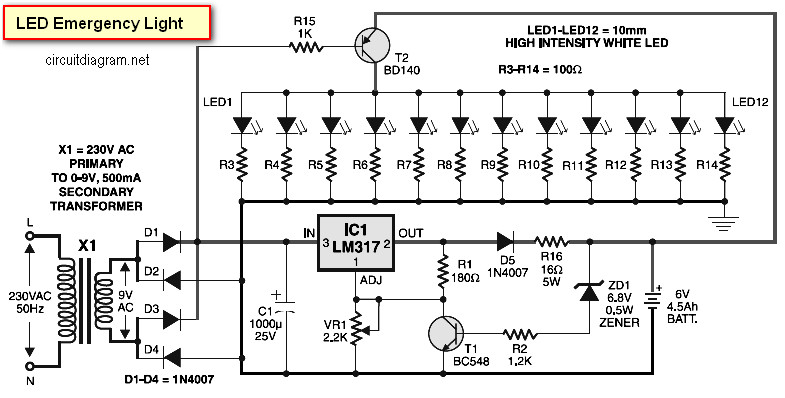 LED Emergency Light - Schematic Design