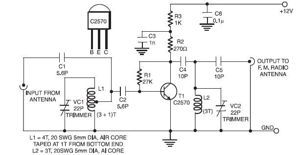 Fm Antenna Amplifier Booster Circuit Diagram - Active Fm Booster - Fm Antenna Amplifier Booster Circuit Diagram