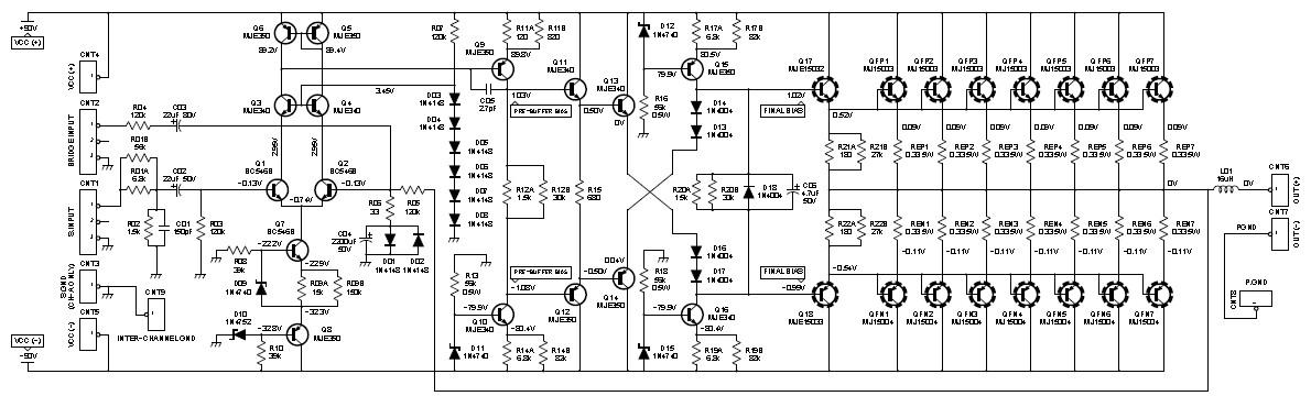 Free Download Power Amp Circuit Diagram - 2000w Class Ab Power Amplifier - Free Download Power Amp Circuit Diagram